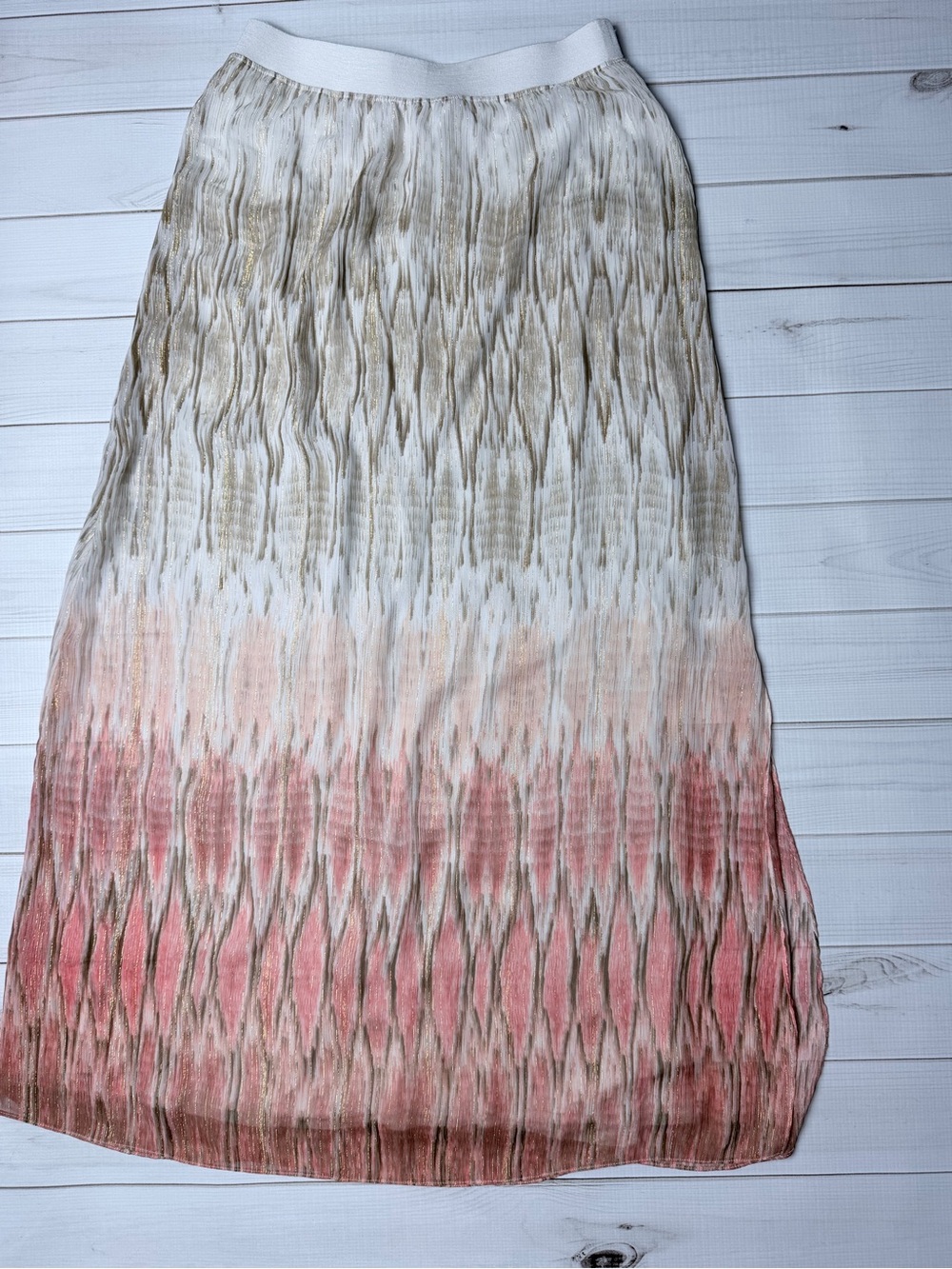 Chico's Gradient Pink and Cream Maxi Skirt